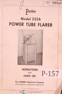 Parker Model 232A, Power Tube Flarer Instructions & Parts Manual Year (1953)